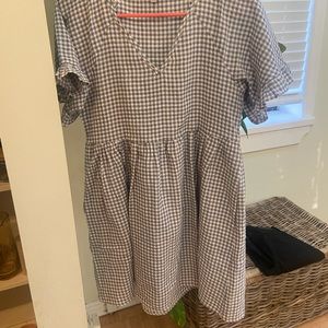 Madewell flutter sleeve gingham dress